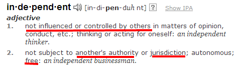 Independent   Define Independent at Dictionary.com